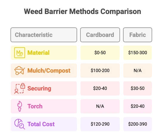Cardboard vs Weed Barrier Comparison